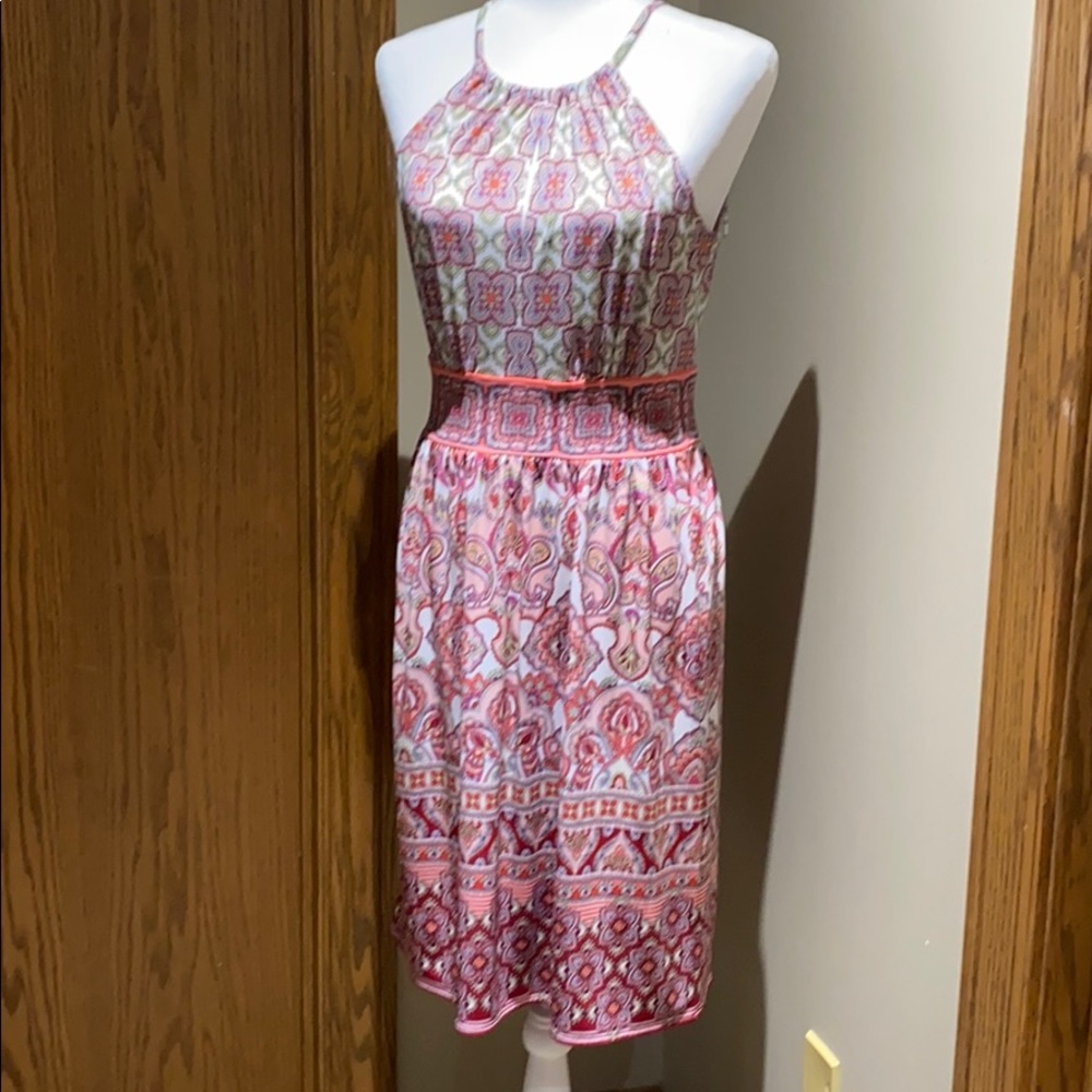 London Times halter, midi dress